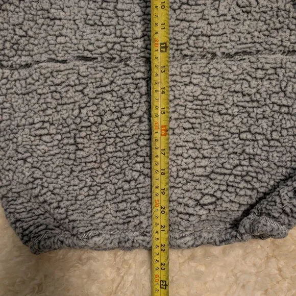 prAna Sherpa Half Zip Cozy Fleece Hoodie Gray Oversized XS Cozycore Athleisure - Picture 11 of 11